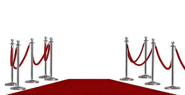 Полюс барикада і червоний килим на білому тлі
 - Фото, зображення
