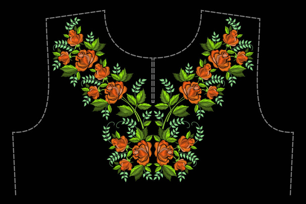 A pattern for embroidery the neck of clothing - Вектор, зображення