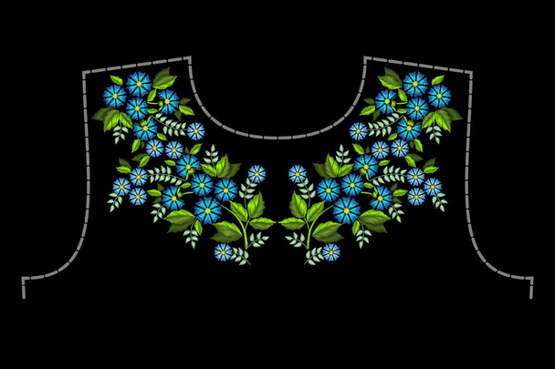 A pattern for embroidery the neck of clothing - Vector, Imagen
