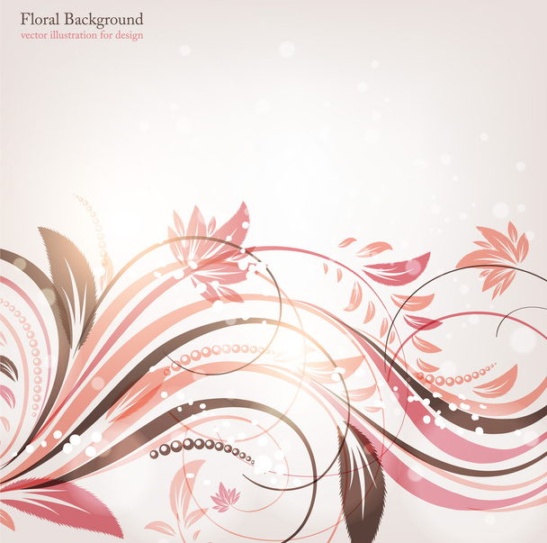 Fond floral dessiné à la main avec des fleurs, carte vectorielle de voeux pour un design rétro
 - Vecteur, image