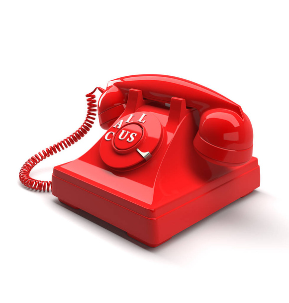 Old style phone with call us words. 3D rendering. - Foto, Bild