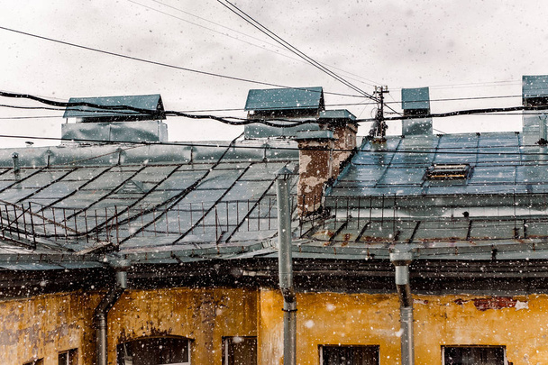 House és a tető Szentpétervár központjában - Fotó, kép