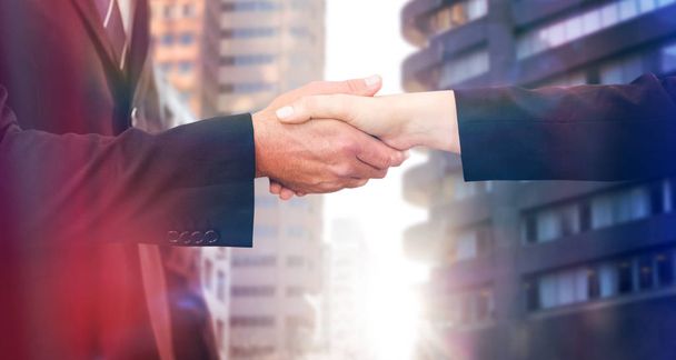 Executives shaking hands - 写真・画像