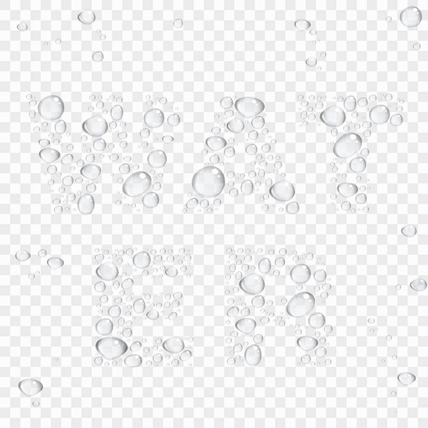 transparentní vodní kapky - Vektor, obrázek