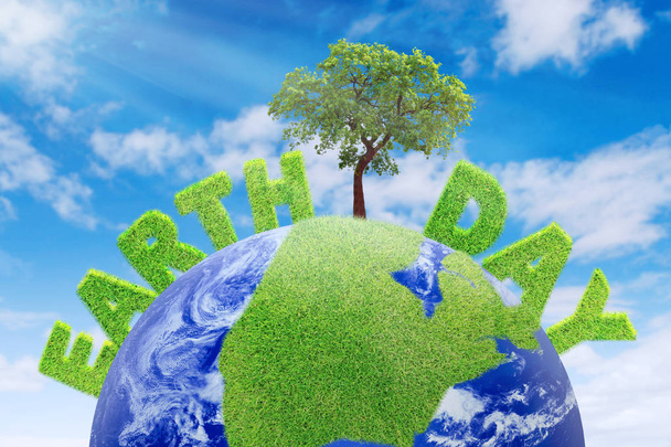 Texto del Día de la Tierra y un globo
 - Foto, Imagen