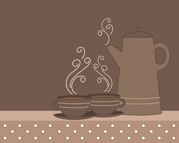 Retro káva na hnědé - Vektor, obrázek