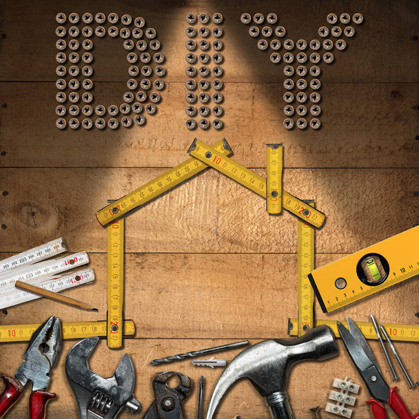 DIY σύμβολο - εργαλεία εργασίας και σπιτιού - Φωτογραφία, εικόνα