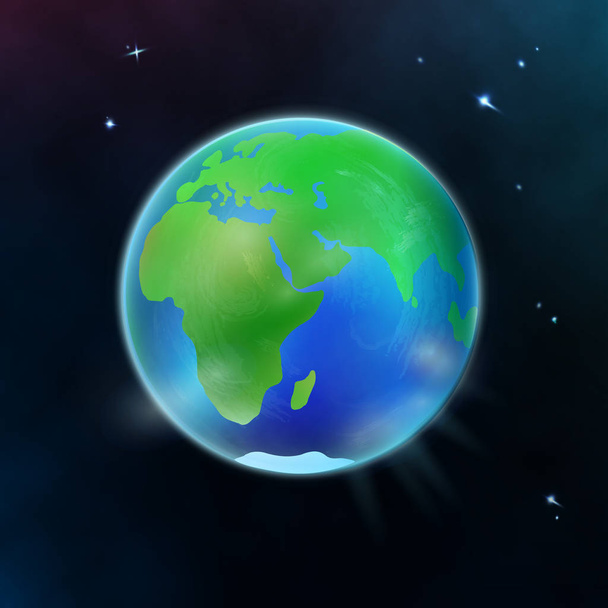 hand-draw planet Earth in space - Vector, Image