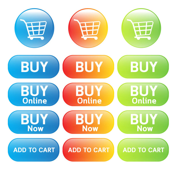 Buy online bevásárlókosár - Vektor, kép