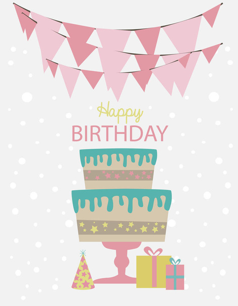Happy Birthday card - Вектор, зображення