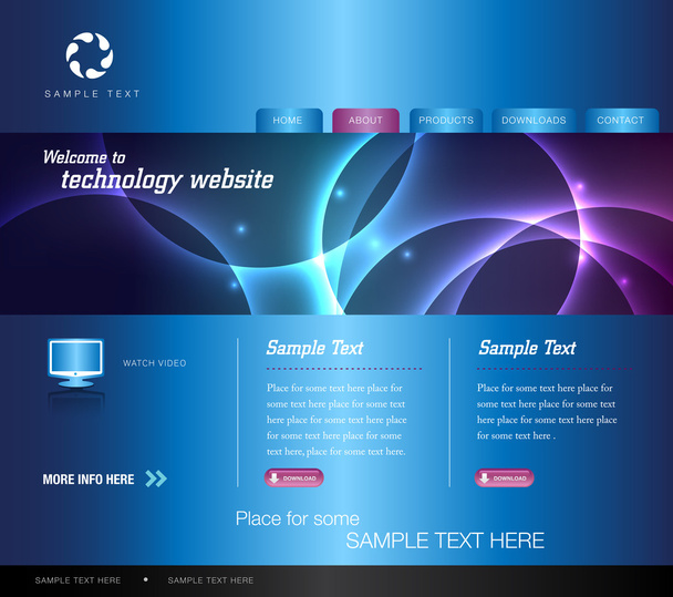 blue technology website - Wektor, obraz