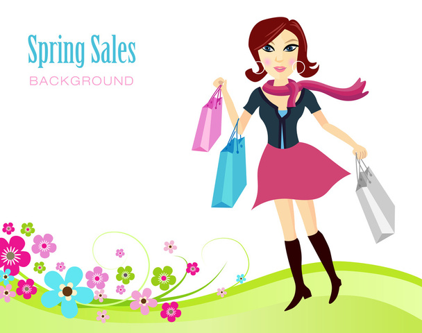 spring sales background - Vector, Image