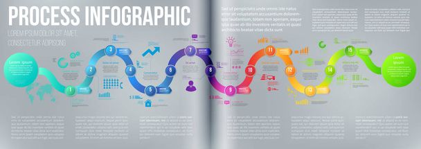 Infografika nyíl idővonal hystory sablon - Vektor, kép