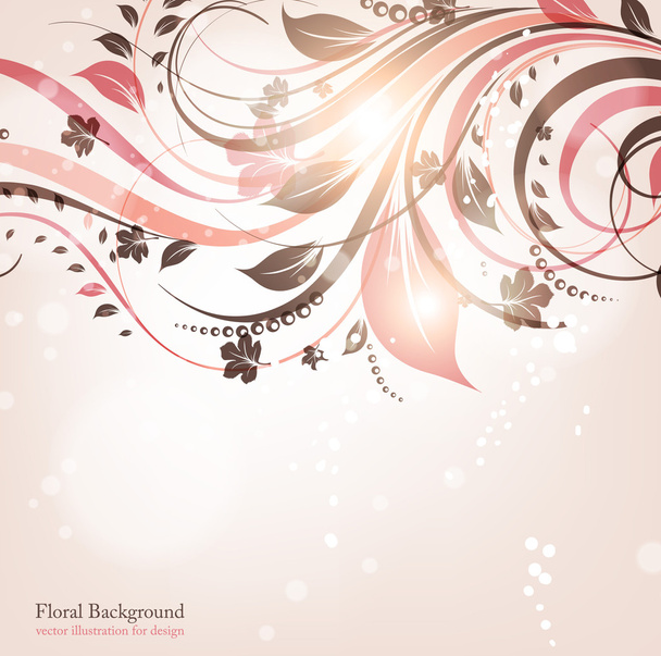 手描きとレトロなデザインのベクトル カードの挨拶の花、花の背景 - ベクター画像