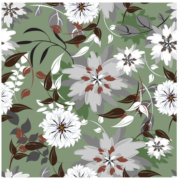 seamless flowers pattern - Vetor, Imagem