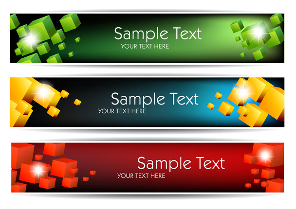 Elegant Colorful Web Banners - Vector, imagen