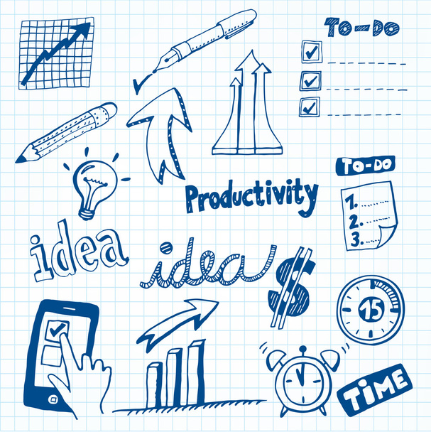Productivity Doodles - Vector, Image