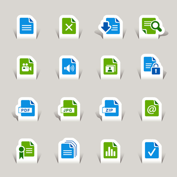Papercut - File format icons - Vektör, Görsel