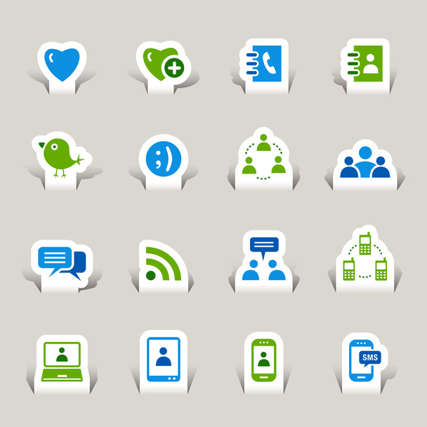 Papercut - Social media icons - Vector, Image