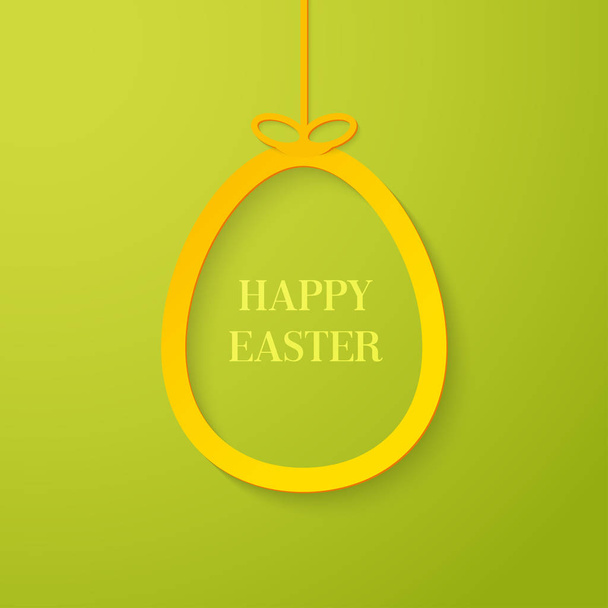 Easter greeting card with hanging paper egg. - Vector, afbeelding