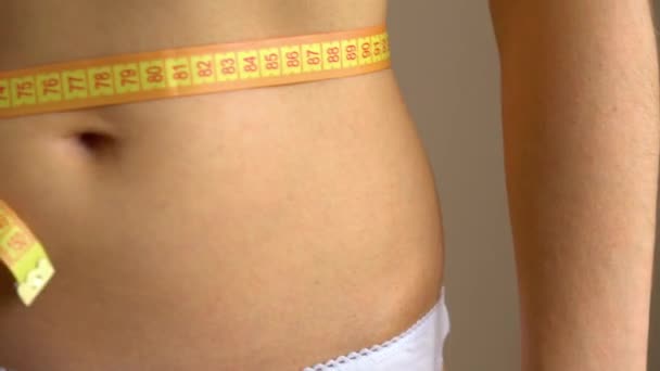 Healthy waist with measuring tape - Footage, Video