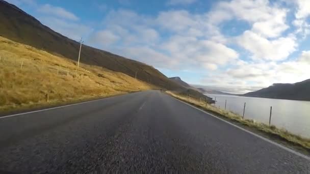 Road tripe in the Faroe Islands in the north Atlantic - Footage, Video