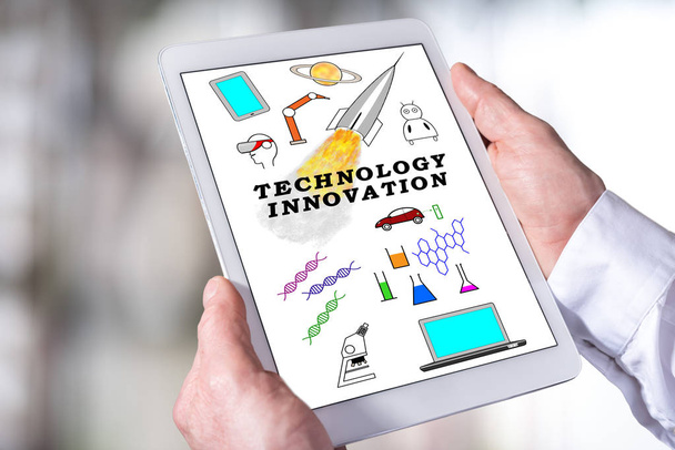 Technology innovation concept on a tablet - Фото, изображение