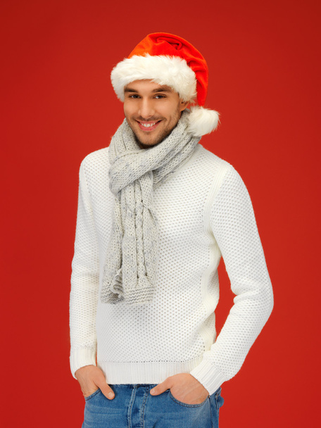 Handsome man in christmas hat - Foto, immagini