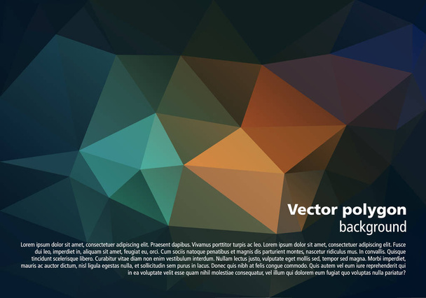 Polygon abstract vector background in cyan and orange color - Vettoriali, immagini
