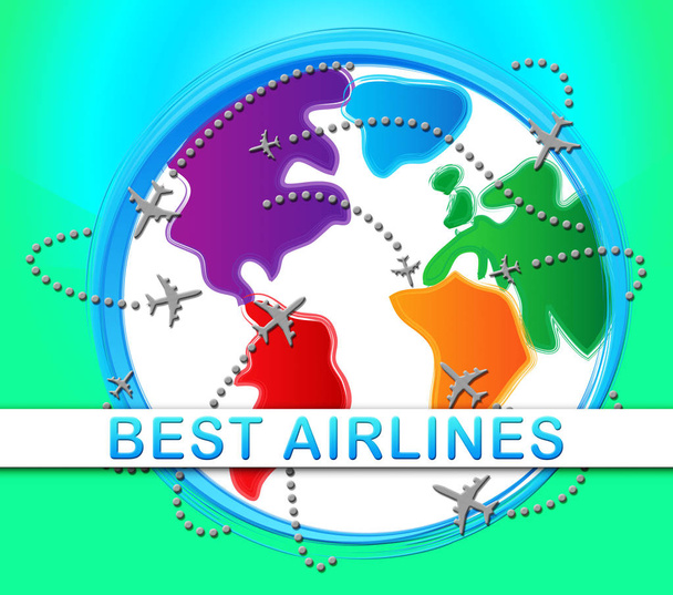 Die besten Fluggesellschaften bedeuten Top-Airline 3d Illustration - Foto, Bild