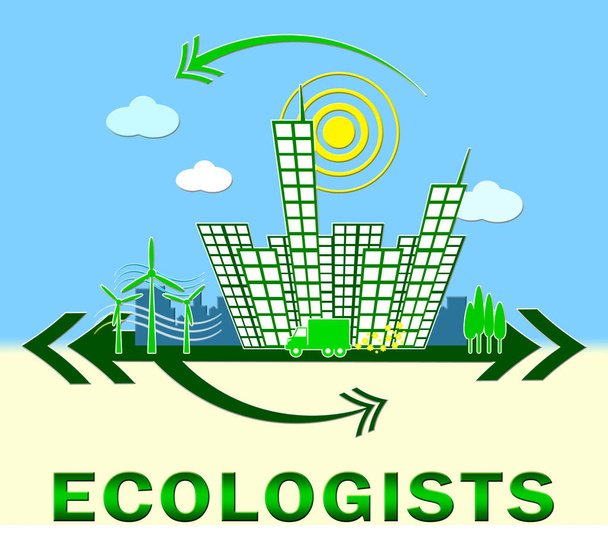 Ecologists Showing Earth Day Environment 3d Illustration - Photo, Image