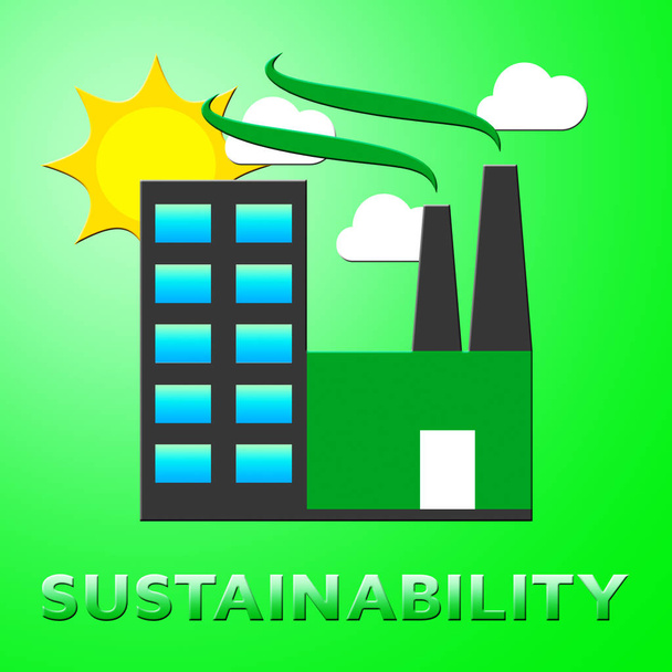 Duurzaamheid Factory betekent Eco Recycling 3d illustratie - Foto, afbeelding