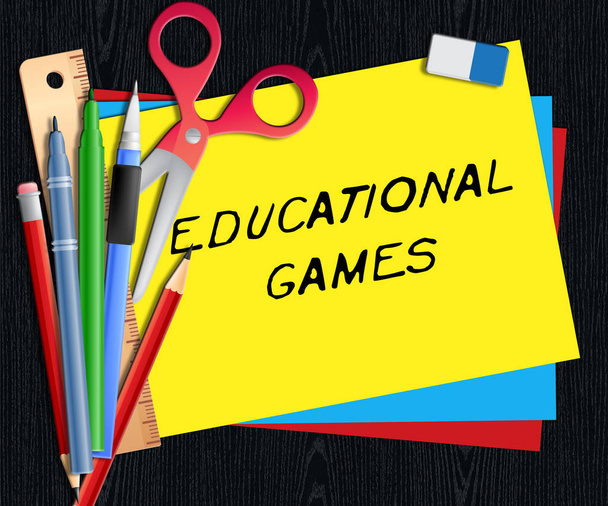 Eğitsel Oyunlar anlamına gelir oyun öğrenme 3d çizim - Fotoğraf, Görsel