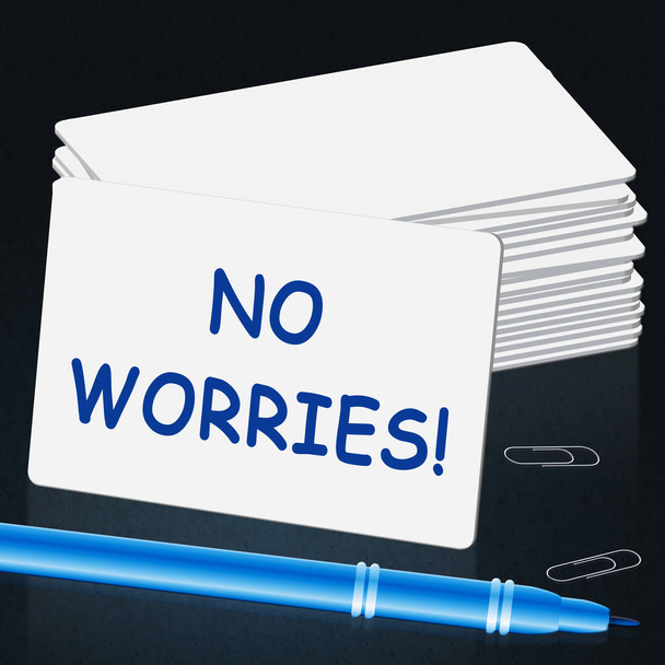 No Worries Card muestra estar en calma Ilustración 3d
 - Foto, imagen