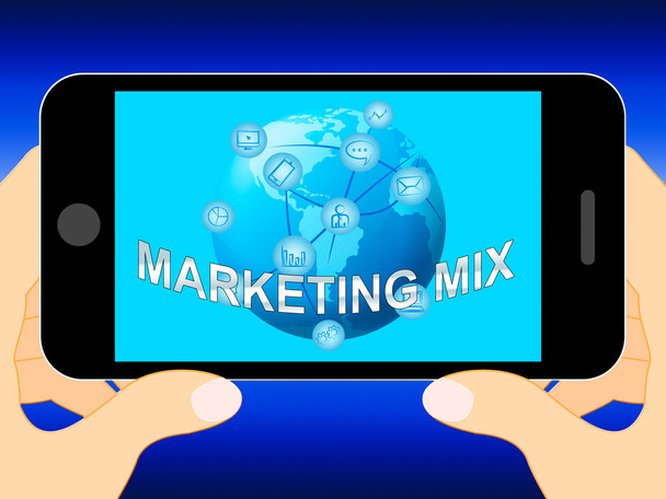 Marketing Mix z miejsca ceny produktu 3d ilustracja - Zdjęcie, obraz