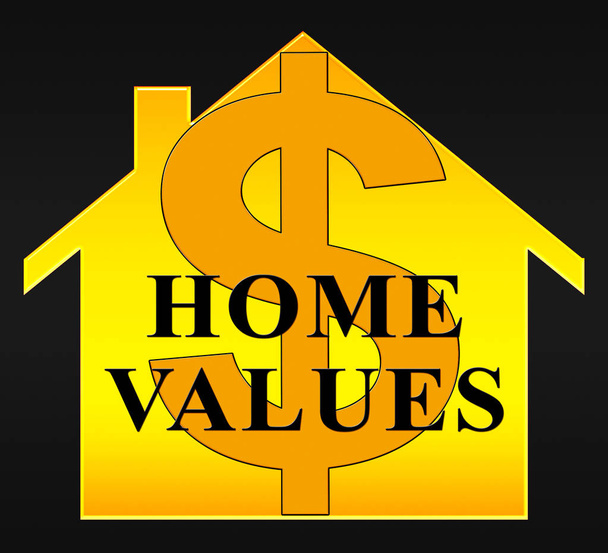 Home Values Represents Selling Price 3d Illustration - Photo, Image