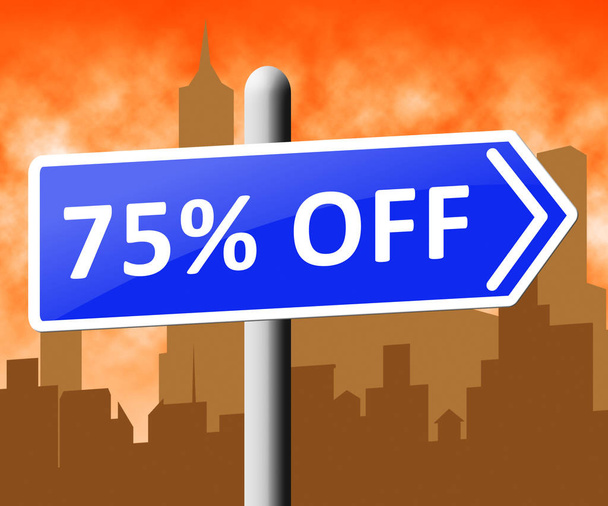 Seventy Five Percent Off Indicating Discount 3d Rendering - Photo, Image