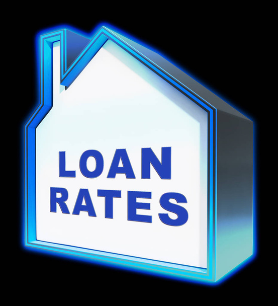 Домашні кредитні ставки представляють житловий кредит 3d рендерингу
 - Фото, зображення