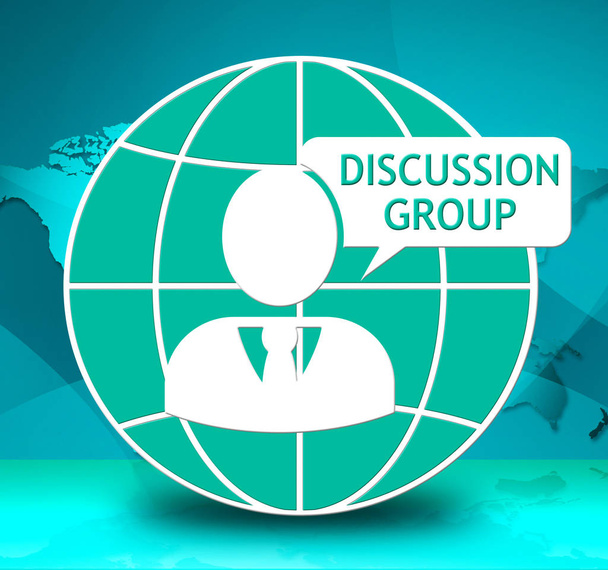 Discussie groep pictogram toont gemeenschapsforum 3d illustratie - Foto, afbeelding
