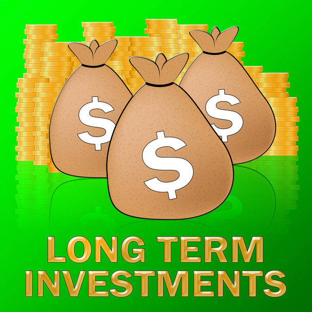 Долгосрочные инвестиции, означающие экономию 3d иллюстрации
 - Фото, изображение