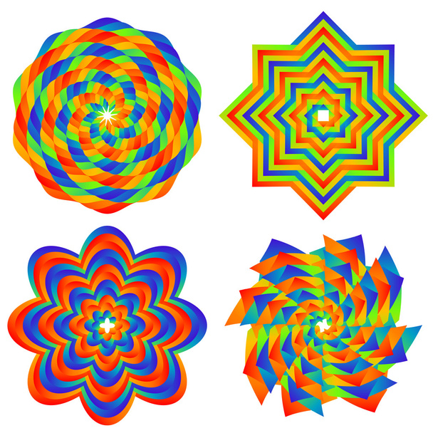 Psychedelic color objects - Vector, Image