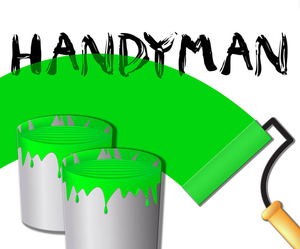 House Handyman Displays Home Repairman 3d Illustration - Photo, Image