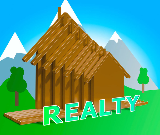 Ingatlan Real Estate tulajdonságot jelző 3D-s illusztráció - Fotó, kép