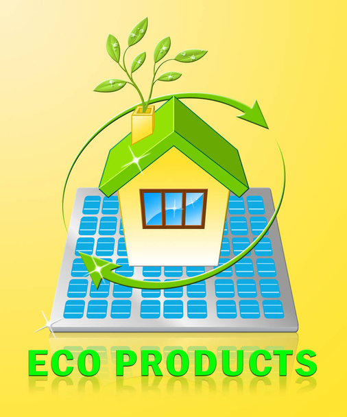 Produkty Eco wyświetla zielony towarów ilustracja 3d - Zdjęcie, obraz