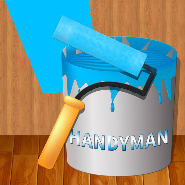 House Handyman Represents Home Repairman 3d Illustration - Photo, Image