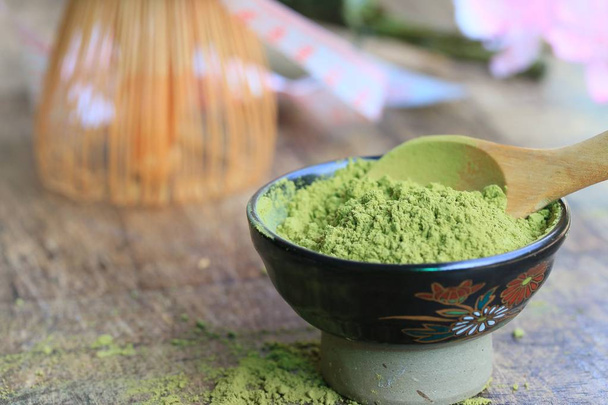 hot green tea with powder - Photo, Image