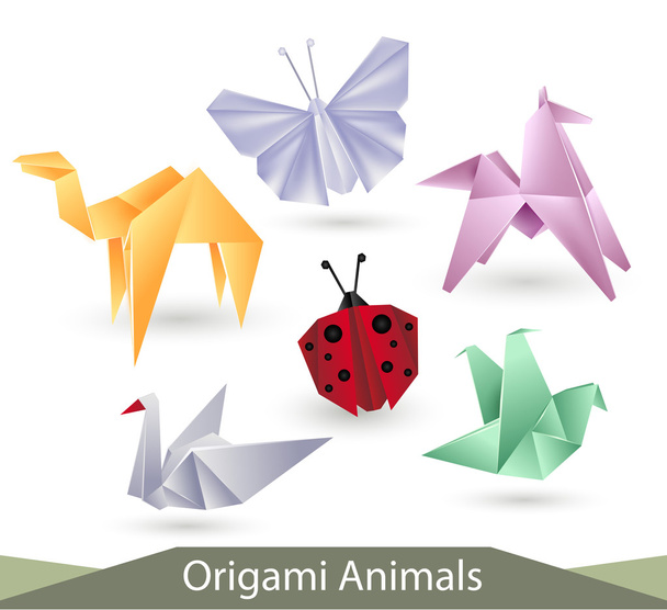 Origami hayvan vektör - Vektör, Görsel