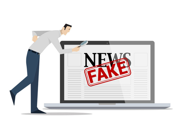 Checking Fake News Concept. - Vetor, Imagem