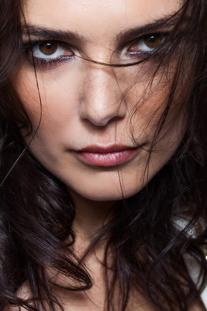 Beautiful and sensual woman closeup portrait - Foto, Imagem