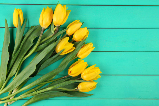 Bouquet of yellow tulips  - Foto, Imagem